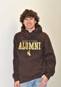 CI Sport® Hood University of Wyoming Alumni Over Bucking Horse -  darkchocolate